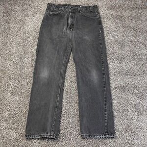 Vintage Levis 505 Orange Tab Jeans Mens 34x30 Black Reg Fit Straight Leg 90s USA